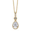 14k 2 carat Lab Grown Diamond VS/SI+ G+ Pear Complete 18 inch Halo Pendant Necklace