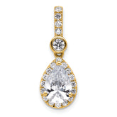 14k 2 carat Certified Lab Grown Diamond VS/SI+ G+ Pear Complete Halo Pendant
