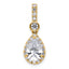 14k 2 carat Lab Grown Diamond VS/SI+ G+ Pear Complete Halo Pendant