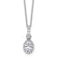 14k White Gold 1 carat Lab Grown Diamond VS+ F+ Oval Complete 18 inch Halo Pendant Necklace