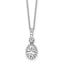 Oval Halo Lab-Grown Diamond Necklace in 14K White Gold, 457mm (1 ct. tw.) - Sophia Jewelers