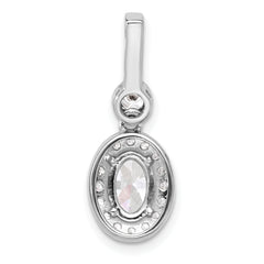 14k White Gold 2 carat Lab Grown Diamond VS+ F+ Oval Complete Halo Pendant