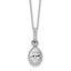 14k White Gold 2 carat Lab Grown Diamond VS+ F+ Oval Complete 18 inch Halo Pendant Necklace