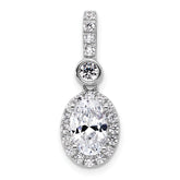 14k White Gold 2 carat Certified Lab Grown Diamond VS+ F+ Oval Complete Halo Pendant