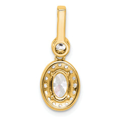 14k 2 carat Lab Grown Diamond VS+ F+ Oval Complete Halo Pendant