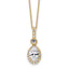 14k 2 carat Lab Grown Diamond VS+ F+ Oval Complete 18 inch Halo Pendant Necklace