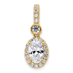 14k 2 carat Certified Lab Grown Diamond VS/SI+ G+ Oval Complete Halo Pendant
