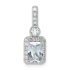 14k White Gold 1 carat Lab Grown Diamond VS+ F+ Radiant Complete Halo Pendant
