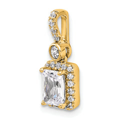14k 1 carat Certified Lab Grown Diamond VS/SI+ G+ Radiant Complete Halo Pendant