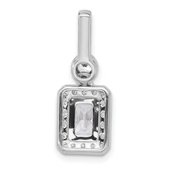 14k White Gold 2 carat Certified Lab Grown Diamond VS+ F+ Radiant Complete Halo Pendant