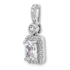 14k White Gold 2 carat Certified Lab Grown Diamond VS+ F+ Radiant Complete Halo Pendant