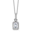 14k White Gold 2 carat Lab Grown Diamond VS/SI+ G+ Radiant Complete 18 inch Halo Pendant Necklace
