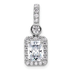 14k White Gold 2 carat Certified Lab Grown Diamond VS+ F+ Radiant Complete Halo Pendant