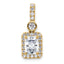 14ky 1.5 ct. Radiant Diamond Pendant Mounting (No Stone Included)