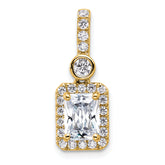 14k 2 carat Certified Lab Grown Diamond VS+ F+ Radiant Complete Halo Pendant