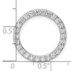 14k White Gold 1 carat Lab Grown Diamond VS+ F+ Complete Circle Chain Slide Pendant