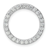 14k White Gold 1 carat Lab Grown Diamond VS/SI+ G+ Complete Circle Chain Slide Pendant