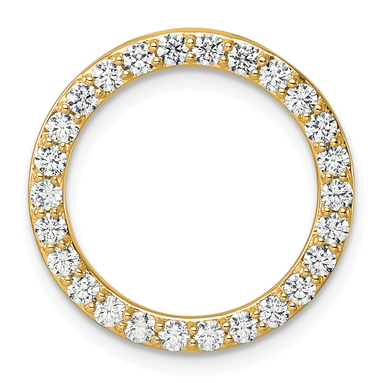 14k 1 carat Lab Grown Diamond VS+ F+ Complete Circle Chain Slide Pendant