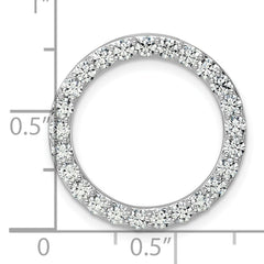 14k White Gold 1 1/2 carat Lab Grown Diamond VS/SI+ G+ Complete Circle Chain Slide Pendant