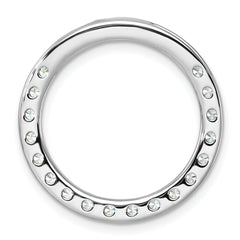 14k White Gold 2 carat Lab Grown Diamond VS+ F+ Complete Circle Chain Slide Pendant