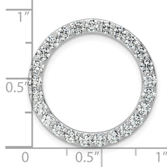 14k White Gold 2 carat Lab Grown Diamond VS/SI+ G+ Complete Circle Chain Slide Pendant