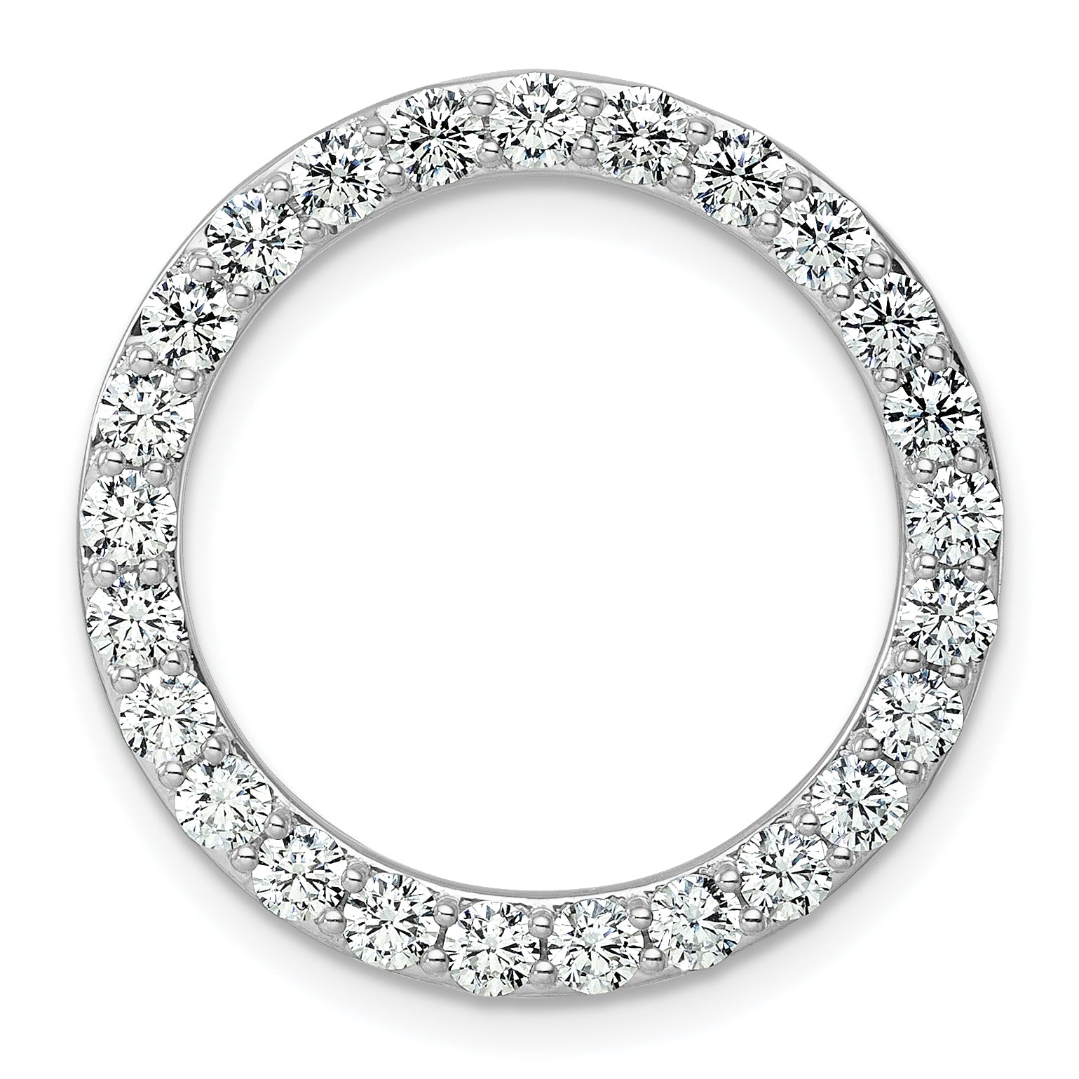 14k White Gold 2 carat Lab Grown Diamond VS/SI+ G+ Complete Circle Chain Slide Pendant