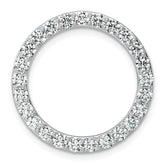 14k White Gold 2 carat Lab Grown Diamond VS/SI+ G+ Complete Circle Chain Slide Pendant