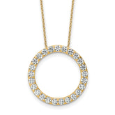 14k 2 carat Lab Grown Diamond VS/SI+ G+ Complete 18 inch Circle Slide Necklace