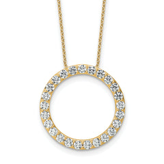 14k 2 carat Lab Grown Diamond VS/SI+ G+ Complete 18 inch Circle Slide Necklace