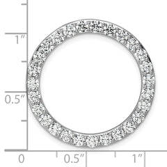 14k White Gold 3 carat Lab Grown Diamond VS/SI+ G+ Complete Circle Chain Slide Pendant