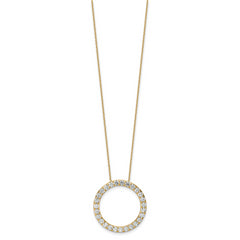 14k 3 carat Lab Grown Diamond VS/SI+ G+ Complete 18 inch Circle Slide Necklace