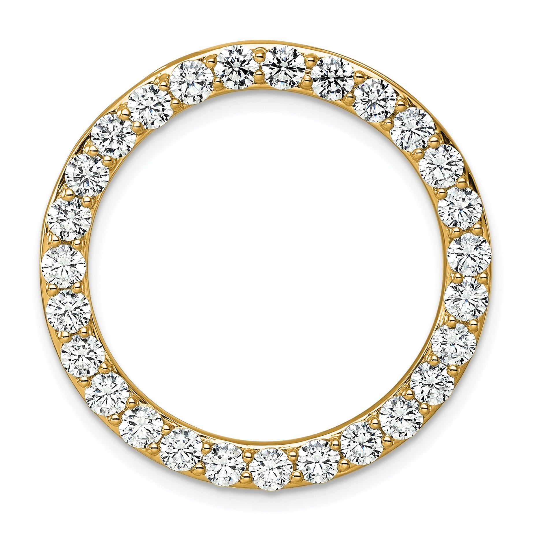 14k 3 carat Lab Grown Diamond VS/SI+ G+ Complete Circle Chain Slide Pendant