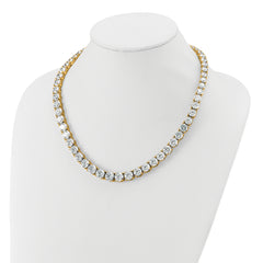 14k 100 3/4 carat Lab Grown Diamond VS+ F+ Complete Round 20 inch Graduated Tennis Necklace