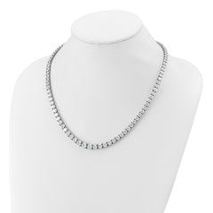 14k White Gold 40 3/8 carat Lab Grown Diamond VS/SI+ G+ Complete Round 20 inch Graduated Tennis Necklace