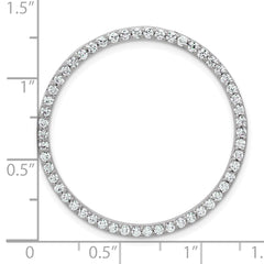 14k White Gold 1 carat Lab Grown Diamond VS+ F+ Complete Circle Chain Slide Pendant
