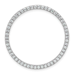 14k White Gold 1 carat Lab Grown Diamond VS+ F+ Complete Circle Chain Slide Pendant