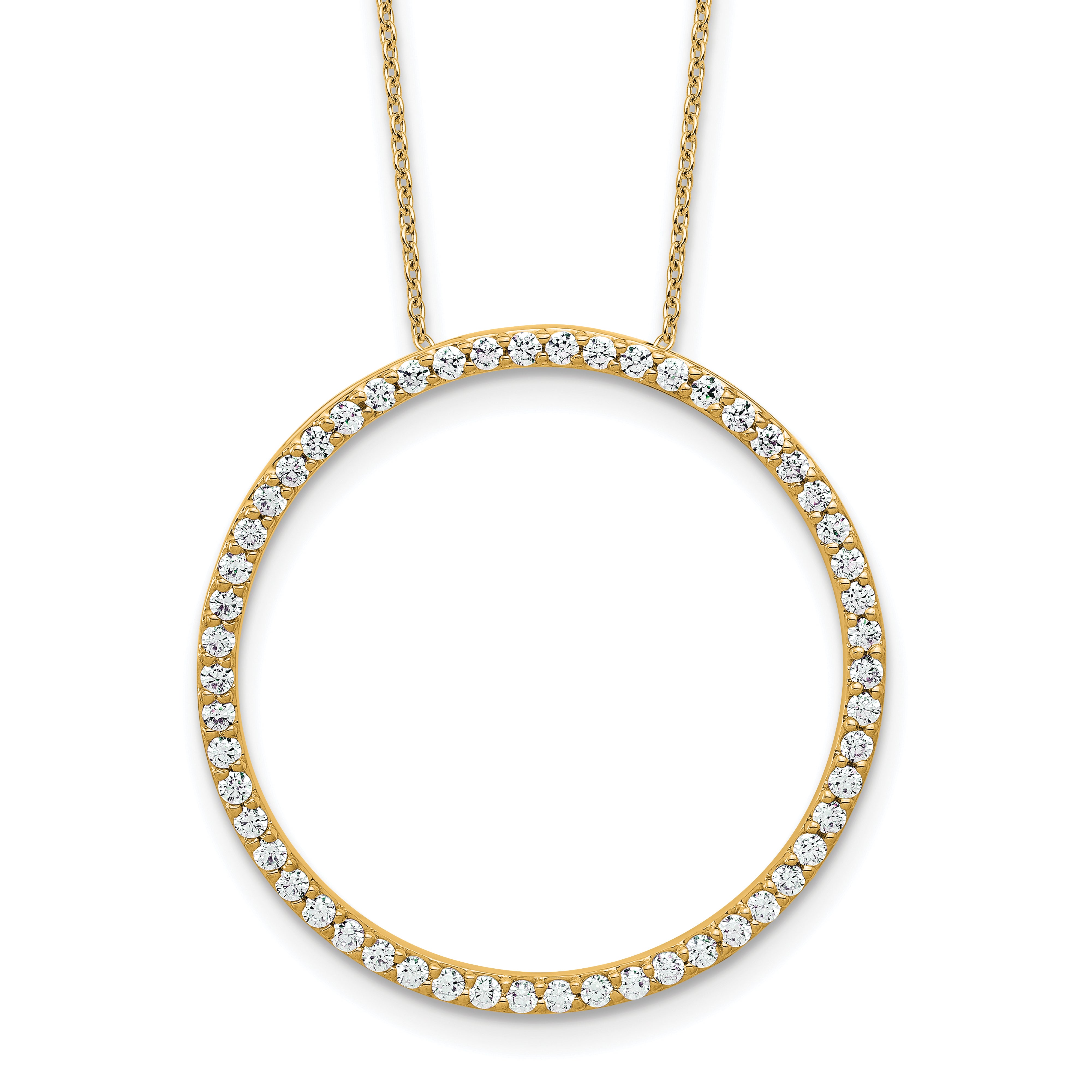 14k 1 carat Lab Grown Diamond VS+ F+ Complete 18 inch Circle Slide Necklace