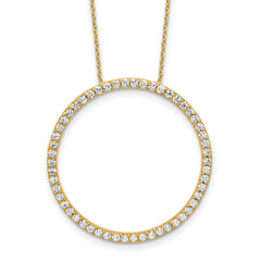 14k 1 carat Lab Grown Diamond VS+ F+ Complete 18 inch Circle Slide Necklace