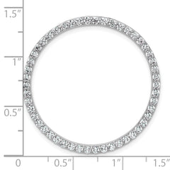 14k White Gold 1 1/2 carat Lab Grown Diamond VS/SI+ G+ Complete Circle Chain Slide Pendant