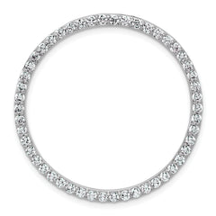 14k White Gold 1 1/2 carat Lab Grown Diamond VS+ F+ Complete Circle Chain Slide Pendant
