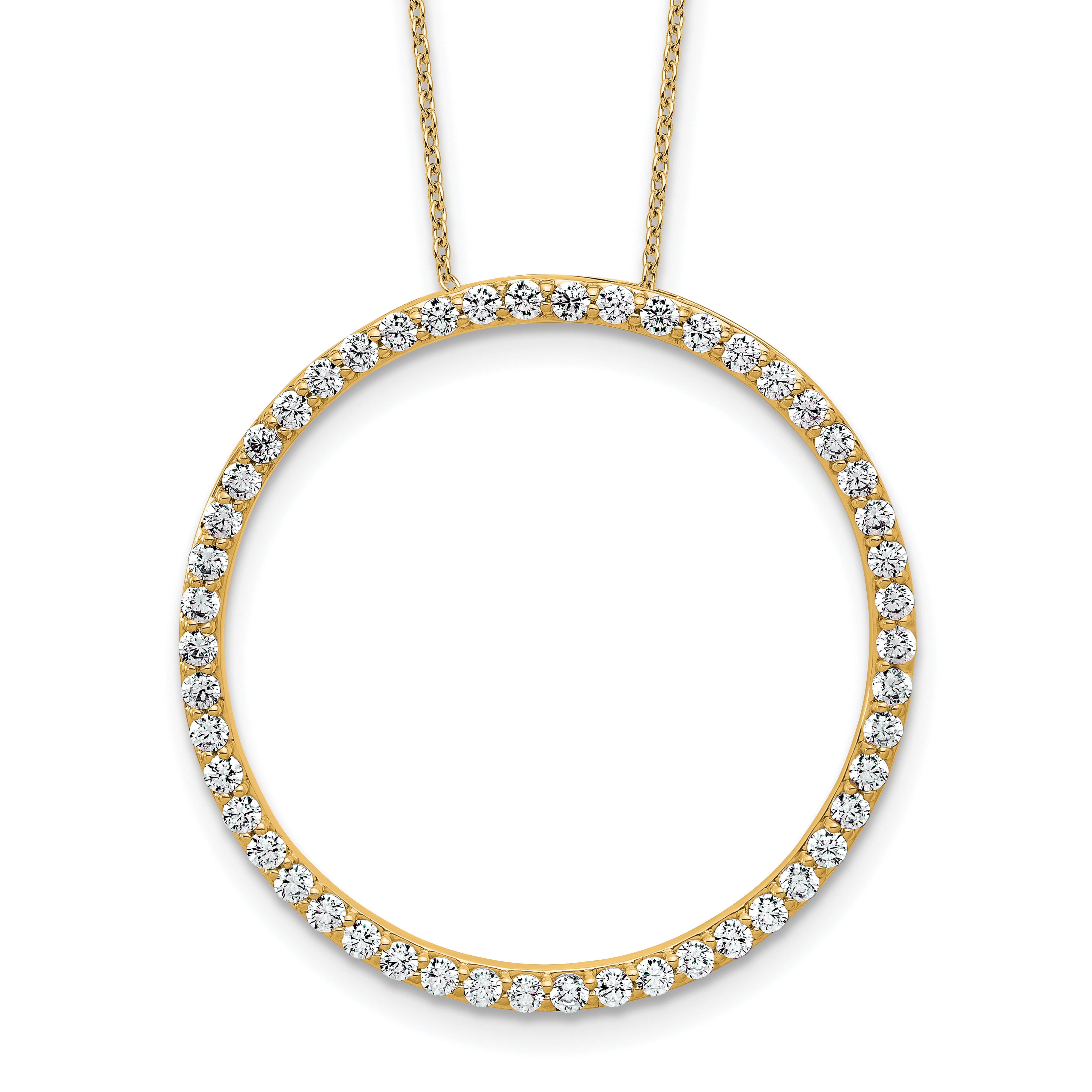 14k 1 1/2 carat Lab Grown Diamond VS/SI+ G+ Complete 18 inch Circle Slide Necklace