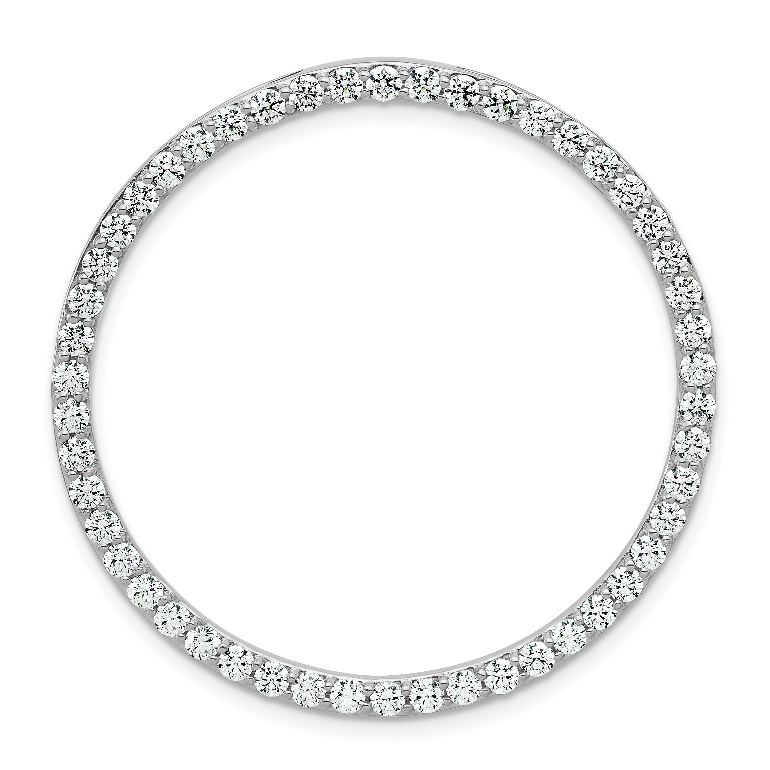14k White Gold 2 carat Lab Grown Diamond VS+ F+ Complete Circle Chain Slide Pendant