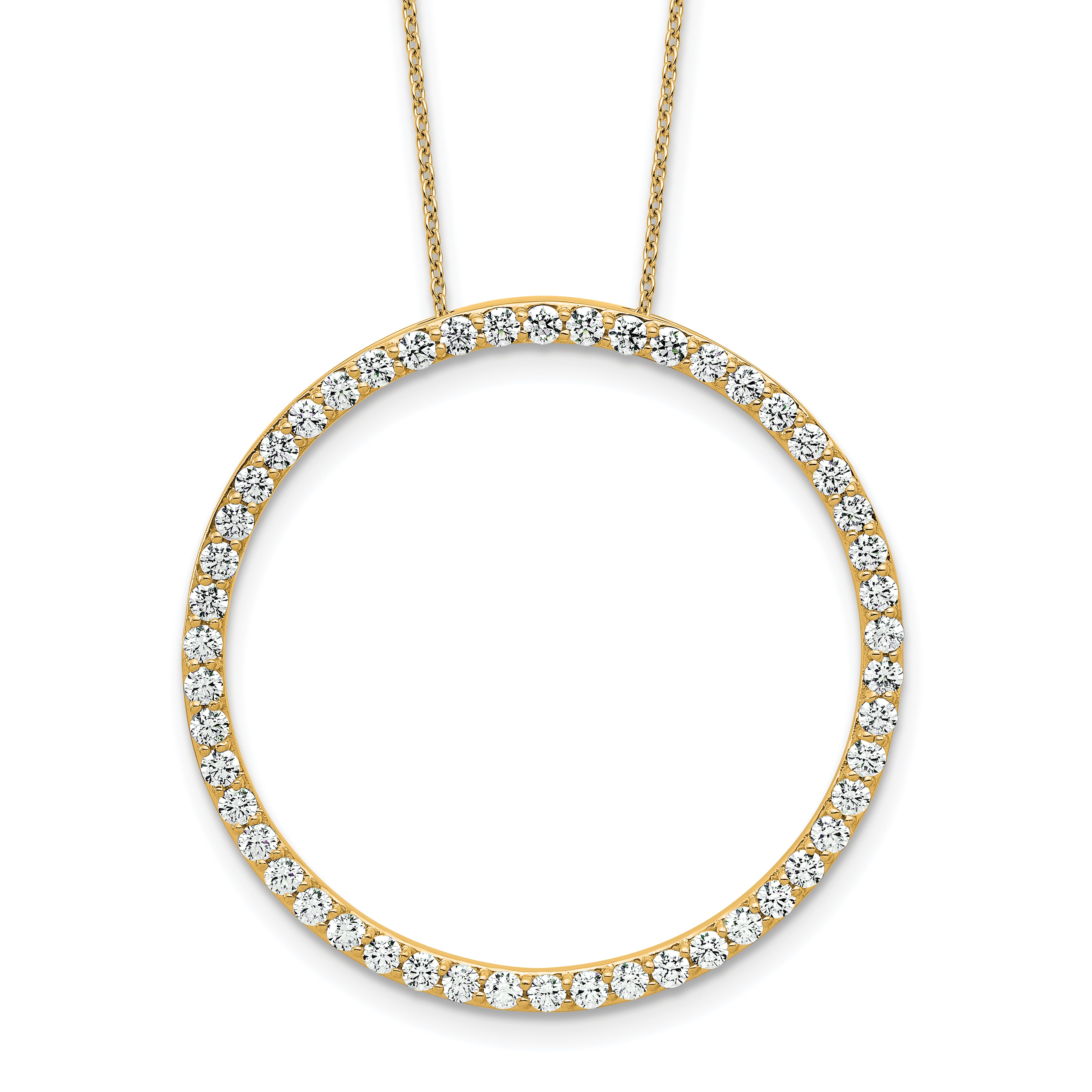 14k 2 carat Lab Grown Diamond VS+ F+ Complete 18 inch Circle Slide Necklace