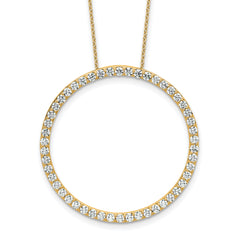 14k 2 carat Lab Grown Diamond VS/SI+ G+ Complete 18 inch Circle Slide Necklace