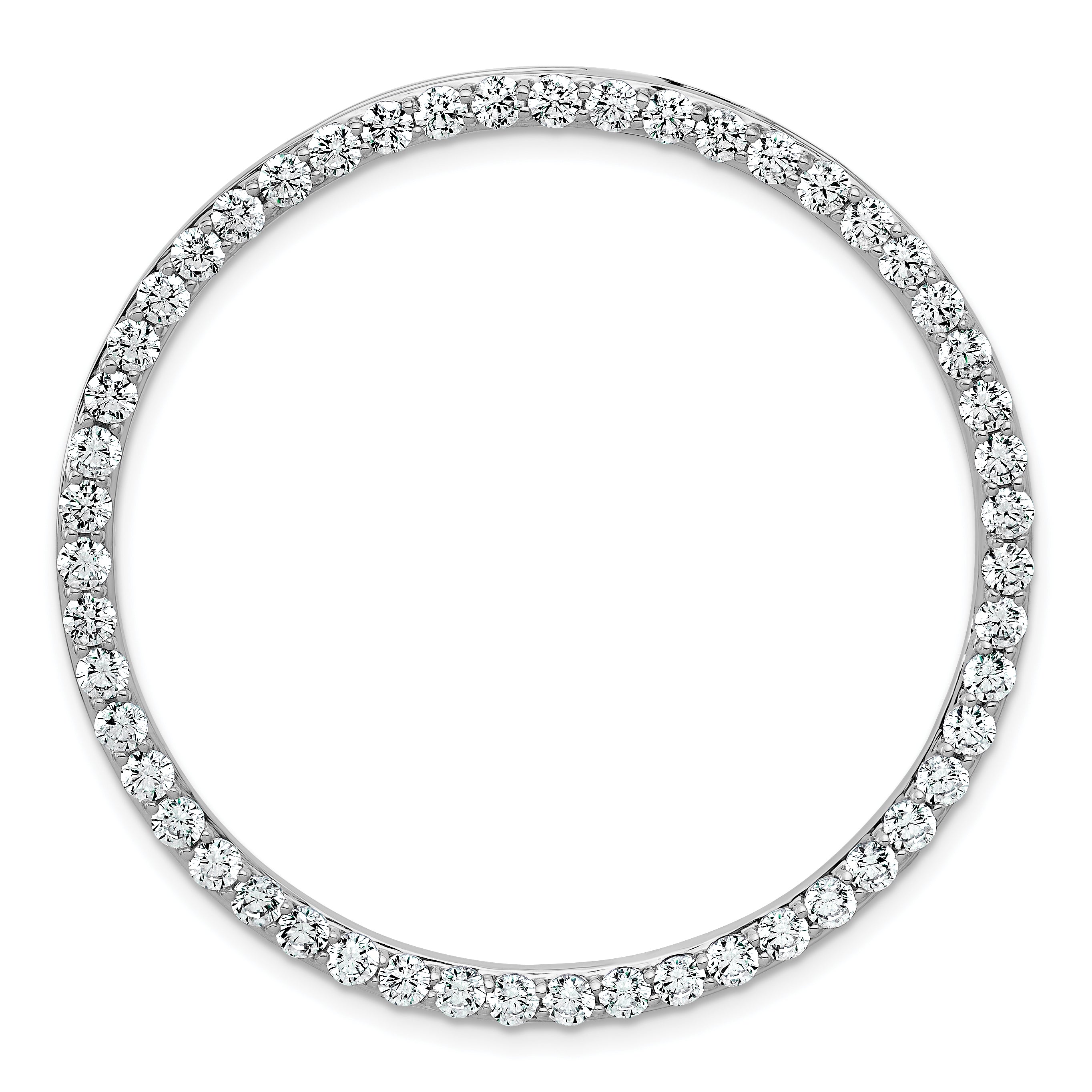 14k White Gold 3 carat Lab Grown Diamond VS+ F+ Complete Circle Chain Slide Pendant