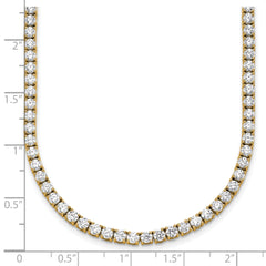 14k 17 7/8 carat Lab Grown Diamond VS/SI+ G+ Complete Round 24 inch Straight Tennis Necklace