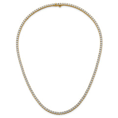 14k 13 1/2 carat Lab Grown Diamond VS/SI+ G+ Complete Round 18 inch Straight Tennis Necklace
