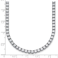 14k White Gold 22 carat Lab Grown Diamond VS+ F+ Complete Round 22 inch Straight Tennis Necklace