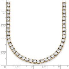14k 24 carat Lab Grown Diamond VS+ F+ Complete Round 24 inch Straight Tennis Necklace
