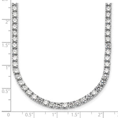 14k White Gold 30 5/8 carat Lab Grown Diamond VS+ F+ Complete Round 24 inch Straight Tennis Necklace